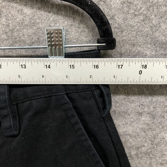 Zara Wide Leg Crop Capri Pants Womens 31 Black High Waisted Chino Cotton - Picture 6 of 11